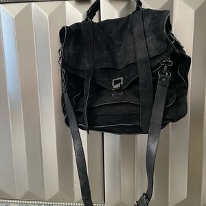 Proenza Schouler PS1 suede black bag